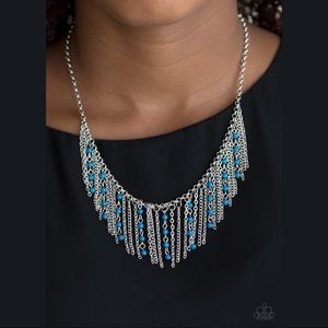 Paparazzi Harlem Hideaway Blue Necklace and Earring Set